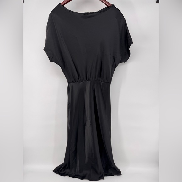 Renee C Women's Cowl Neck Fit & Flare Midi Dress 3/4 Sleeve Black Size Medium - Picture 6 of 7